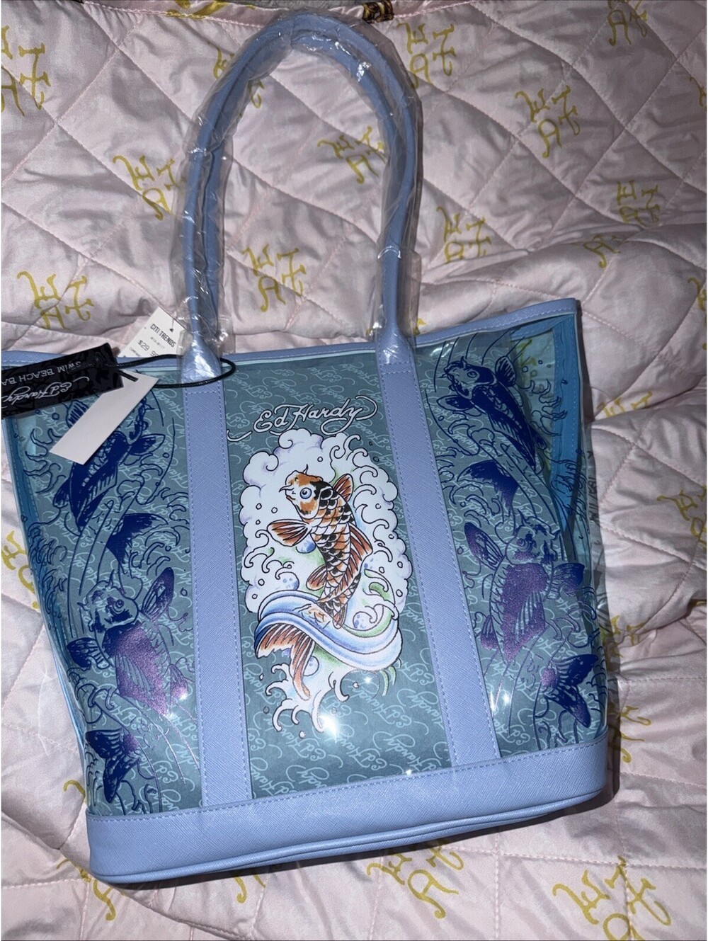 Ed Hardy Blue Swim Tote